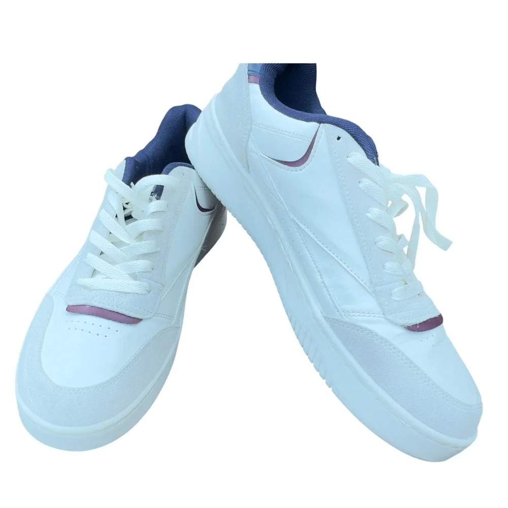 Reebok Court Advance Men Size 12 White Navy Maroon Sneakers Great Condition
